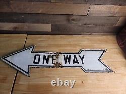 Vintage Porcelain One Way Sign Double Sided Pittsburgh