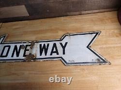 Vintage Porcelain One Way Sign Double Sided Pittsburgh