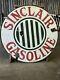 Vintage Porcelain Sinclair Gas Oil Double Side Sign Original 24