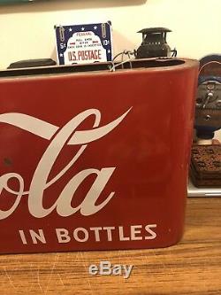 Vintage Porcelain & Tin Double Sided Drink Coca Cola Sleigh Sign Coke Soda Sled