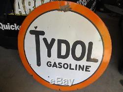 Vintage Porcelain Tydol Service Station Sign 47 Double Sided Burdick