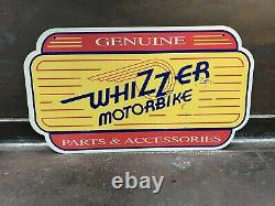 Vintage RARE 1960s Whizzer Motorbike Parts & Accessories Double Sided Sign