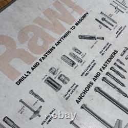 Vintage RAWL Products Drills & Fasteners Double-Sided Sign