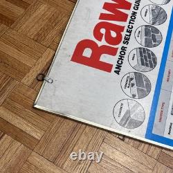 Vintage RAWL Products Drills & Fasteners Double-Sided Sign