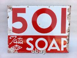Vintage Rare Hamam Bath Soap TATA 501 Soap Double Sided Ad Porcelain Enamel Sign
