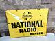 Vintage Rare National Radio Dealer Double Sided Enamel Sign Board 1950s U. S. A