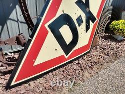 Vintage Rare Original D-X Diamond Motor Oil 8 Foot Porcelain Sign Double Sided