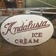 Vintage Rare Porcelain Double Sided 36x24 Ovel Andalusia Ice Cream Sign