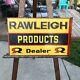 Vintage Rawleighs Products Dealer Flange Metal Sign Double Sided Mancave Donasco