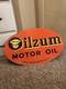 Vintage Real Double Sided Oilzum Steel Oval Sign