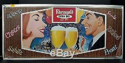 Vintage Rheingold Lager Beer Extra Dry Double Sided Hanging Lighted Sign 24x11