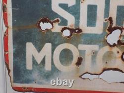 Vintage SOCONY Motor Oils Porcelain Double Sided Sign