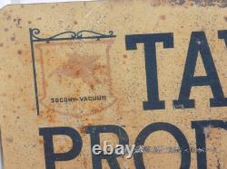 Vintage SOCONY VACUUM Tavern Products Double Sided Metal Sign Topper