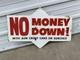 Vintage Sun Oil No Money Down Tire Sign Gas Station Double Sided Metal Old Sign