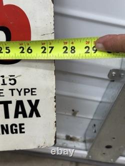 Vintage SUN OIL NO MONEY DOWN Tire Sign Gas Station Double Sided Metal OLD SIGN