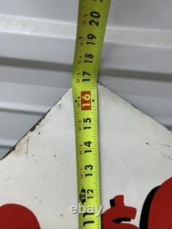 Vintage SUN OIL NO MONEY DOWN Tire Sign Gas Station Double Sided Metal OLD SIGN