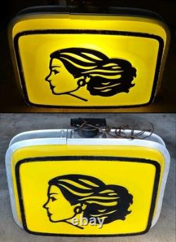 Vintage Salon Sign Illuminated Shop Display Large Double Sided Unique