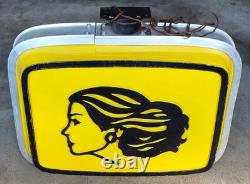Vintage Salon Sign Illuminated Shop Display Large Double Sided Unique