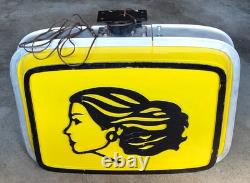 Vintage Salon Sign Illuminated Shop Display Large Double Sided Unique