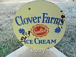 Vintage Sealtest Ice Cream 30 Porcelain Sign Rare Double Sided Clover Farms