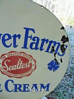 Vintage Sealtest Ice Cream 30 Porcelain Sign Rare Double Sided Clover Farms