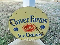 Vintage Sealtest Ice Cream 30 Porcelain Sign Rare Double Sided Clover Farms