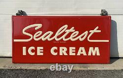 Vintage Sealtest Ice Cream Sign Double Sided Farm Kitchen Wall Decor