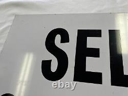 Vintage Self Service Gas Station Double Sided Painted Metal Sign