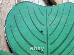 Vintage Shamrock Petrol Porcelain Sign Old 2-sided Clover Diecut Gas Station 14
