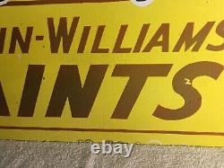 Vintage Sherwin Williams Cover The Earth porcelain double sided sign flange