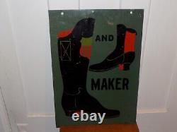 Vintage Shoe and Boot Makers Double Sided Metal Sign