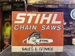 Vintage Sign Original! Double Sided Stihl Sign HEAVY