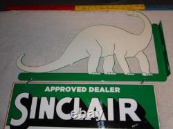 Vintage Sinclair Dinosaur Credit Card 20 Metal Enamel Gasoline Oil Flange Sign