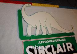 Vintage Sinclair Dinosaur Credit Card 20 Metal Enamel Gasoline Oil Flange Sign