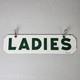 Vintage Sinclair Ladies Restroom Sign Porcelain Double Sided Sps Lr-2 15x4