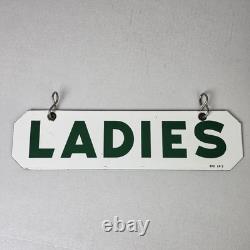Vintage Sinclair Ladies Restroom Sign Porcelain Double Sided Sps Lr-2 15x4