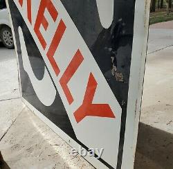 Vintage Skelly Gas Station Porcelain Advertising Sign Double Sided 48 Very Nice