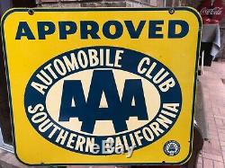 Vintage Southern California AAA SERVICE DOUBLE SIDED SIGN