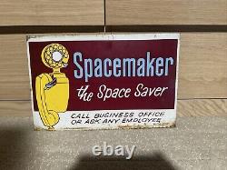 Vintage Spacemaker/Ericofon Telephone Double Sided Sign ORIGINAL RARE RARE
