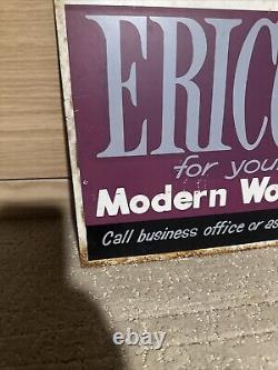 Vintage Spacemaker/Ericofon Telephone Double Sided Sign ORIGINAL RARE RARE