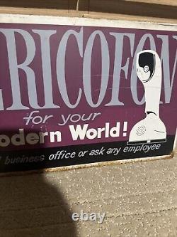 Vintage Spacemaker/Ericofon Telephone Double Sided Sign ORIGINAL RARE RARE