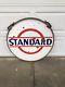 Vintage Standard Esso 36 Double Sided Porcelain Sign In Original Ring Withhangers