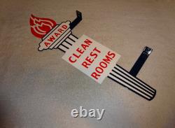Vintage Standard Gasoline Torch Clean Restroom Huge 2' Metal Award Bathroom Sign