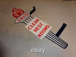 Vintage Standard Gasoline Torch Clean Restroom Huge 2' Metal Award Bathroom Sign Vintage Standard Gasoline Torch Clean Restroom Huge 2' Metal Award Bathroom Sign