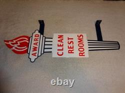 Vintage Standard Gasoline Torch Clean Restroom Huge 2' Metal Award Bathroom Sign