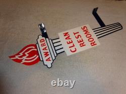 Vintage Standard Gasoline Torch Clean Restroom Huge 2' Metal Award Bathroom Sign