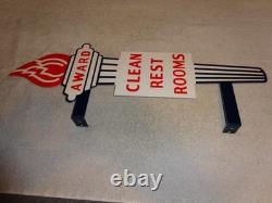 Vintage Standard Gasoline Torch Clean Restroom Huge 2' Metal Award Bathroom Sign