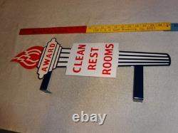 Vintage Standard Gasoline Torch Clean Restroom Huge 2' Metal Award Bathroom Sign