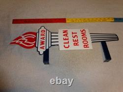 Vintage Standard Gasoline Torch Clean Restroom Huge 2' Metal Award Bathroom Sign