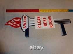 Vintage Standard Gasoline Torch Clean Restroom Huge 2' Metal Award Bathroom Sign